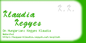 klaudia kegyes business card